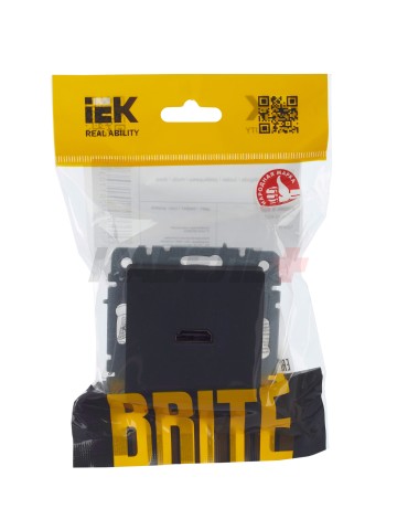 BRITE Розетка HDMI РHDMI-0-БрГ графит IEK