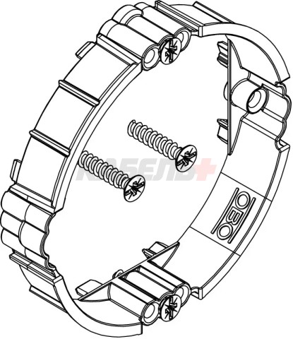 OBO-Bettermann - Кольцо ZU 12-PR для подрозетников, для компенсации толщины ГКЛ или слоя штукатурки, Ø60, h=12mm, с винтами красный, полистирол - Артикул: 2003742