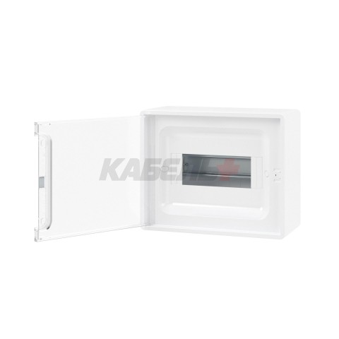 Щиток 8 мод настенный FRAME, белый с прозрачной дверцей, с 2 шинами PEN на 6 и 8 отв. DKC