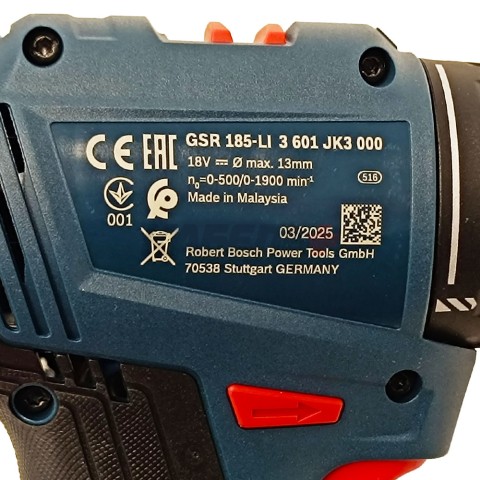 Шуруповерт GSR 185 LI аккумуляторный (50Nm / 2*2,0 Ah / BL / Кейс), BOSCH