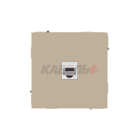 Компьютерная розетка RJ-45 без шторки, кат.6А одинарная,KANT, ванильный марципан DKC