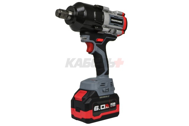 Аккумуляторный бесщеточный ударный гайковерт ProfiPower T-1200N (Li-ion-1шт, 6.0Ач, 1200Нм, переходник 3/4"-1/2", З/У, в кейсе)