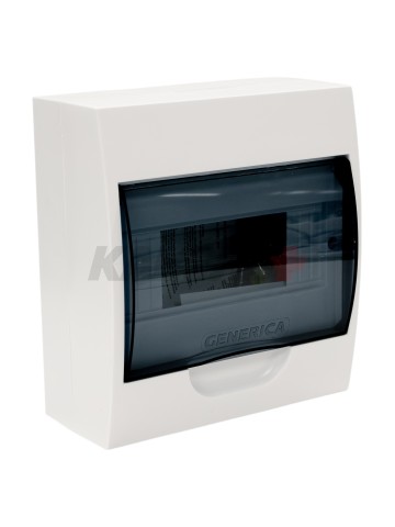 Корпус пластиковый ЩРН-П-8 черн. прозр. дверь IP41 GENERICA