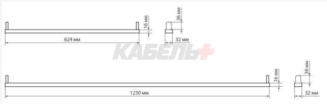 ДПО 1200 230В под лампу LED T8/G13 TDM светильник