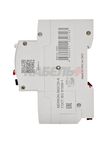 Дифавтомат YON max типа MDR, 3P+N, 30mA, 20A, хар-ка C, 6kA, тип A DKC