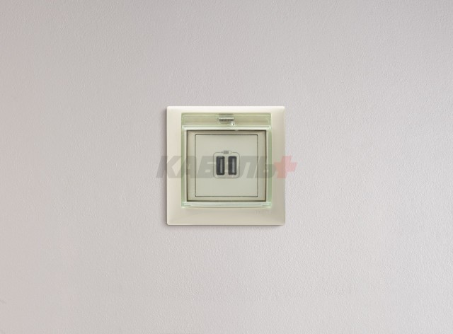 VALENA Розетка USB A+A 15Вт слоновая кость