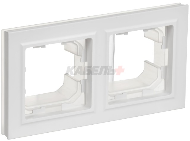 BRITE Рамка 2-местная IP44 РУ-2-БрАБ-44 арктический белый IEK