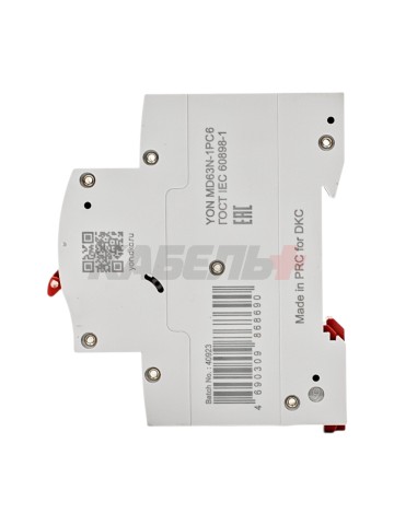 Автоматический выключатель YON max типа MD63N, 6кА, 1 полюс, хар-ка C, 6А DKC