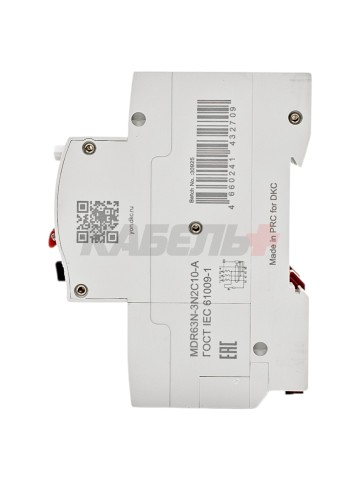 Дифавтомат YON max типа MDR, 3P+N, 30mA, 10A, хар-ка C, 6kA, тип A DKC