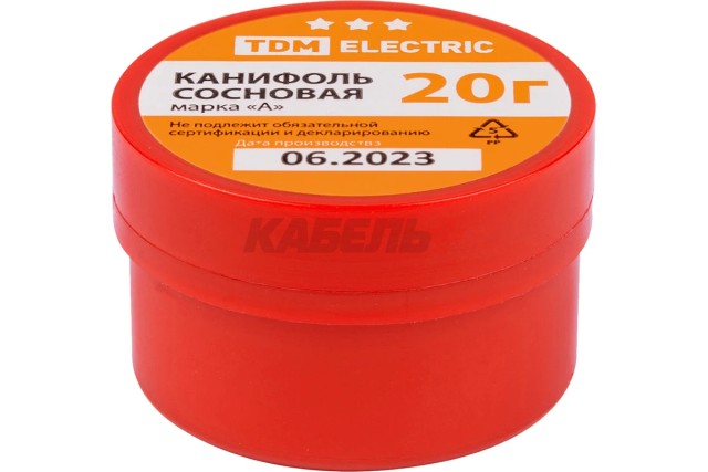 Канифоль сосновая, марка "А", 20 г, банка, инд. упаковка, серия "Алмаз" TDM