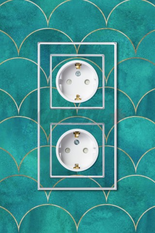 ATLASDESIGN ART РОЗЕТКА с заземлением со шторками, 16А, механизм, БЕЛЫЙ