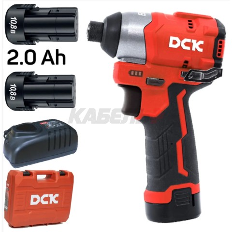 Дрель-шуруповерт аккум DCK KDPL04-8  Impact, HEX, 10.8в, 2*2а/ч, кейс, 140нм