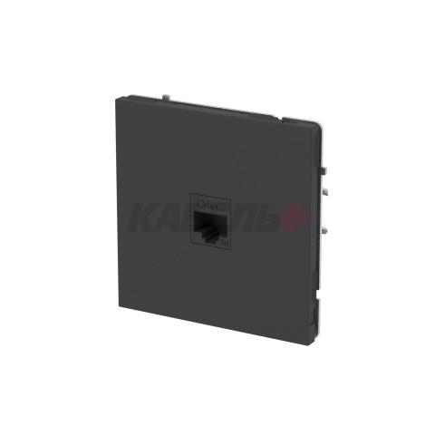 Компьютерная розетка RJ-45 без шторки, кат.5е одинарная, KANT, черный уголь DKC