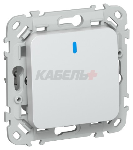 FLITE Выключатель 1-клавишный кнопочный с индикацией 10А ВС11-2-1-ФлЖ жемчуг IEK