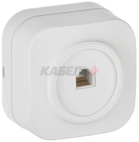 GLORY Розетка для открытой установки компьютерная RJ45 кат.5E РК10-ХБм белый матовый IEK
