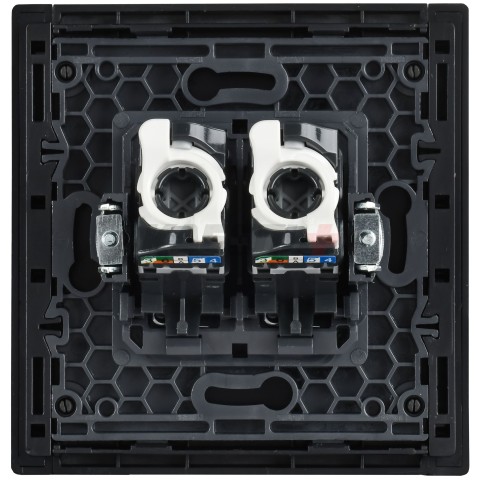 FORTE&PIANO Розетка компьютерная двойная RJ45 кат.5E FP233M металл белый IEK