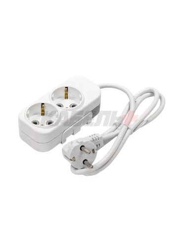 EL-BI,Myra,удлинитель 2гн1м с/з белый,527-010201-211