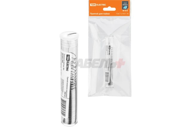 Припой ПОС 61, проволока, ГОСТ 21931-76, Ø0,8 мм, 10 г, колба, серия "Алмаз" TDM