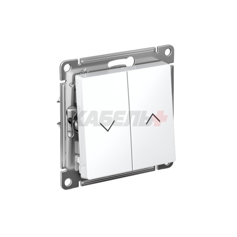 ATLASDESIGN 2-клавишный ВЫКЛЮЧАТЕЛЬ ДЛЯ ЖАЛЮЗИ, сх.4, 10А, механизм, БЕЛЫЙ