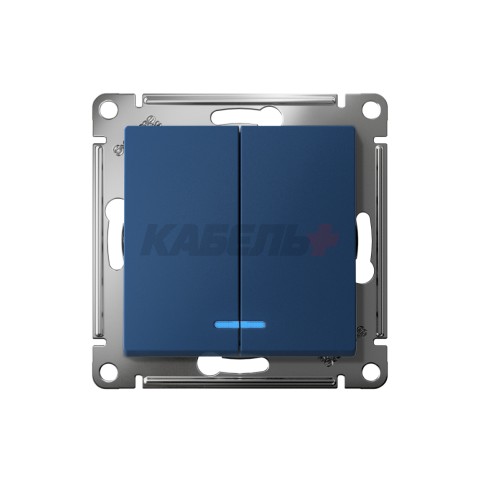 ATLASDESIGN 2-клавишный ВЫКЛЮЧАТЕЛЬ с подсветкой, сх.5а, 10АХ, механизм, АКВАМАРИН