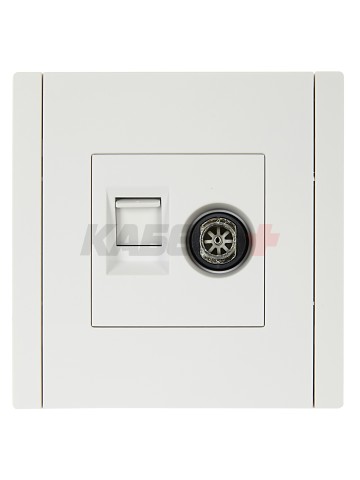 FORTE&PIANO Розетка двойная TV+RJ45 кат.5E FP236 белый IEK