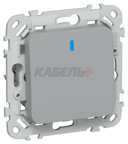 FLITE Выключатель 1-клавишный проходной с индикацией 10А ВС61-1-1-ФлС серый IEK