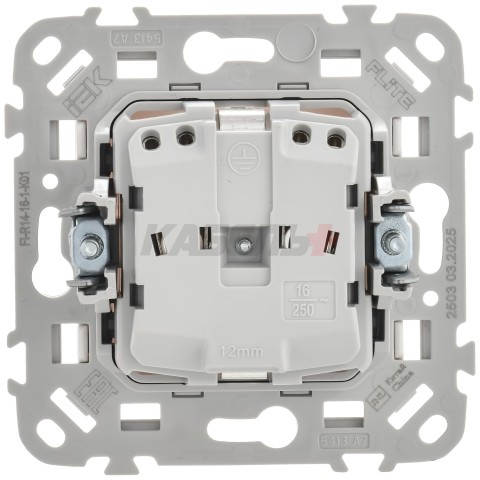 FLITE Розетка с заземлением с защитными шторками безвинтовое крепление 16А РСш11-1-ФлБ белый IEK