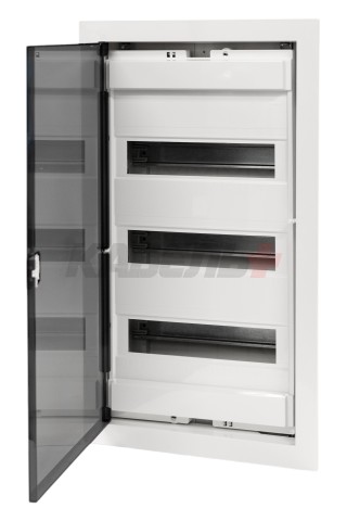 U36FP, Щит встраиваемый, 3 ряда, 36+6 мод., прозрач. дверца, IP40