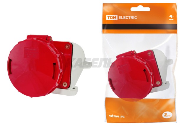 Розетка 145 стационарная 3P+PE+N 125А 380В IP54 TDM