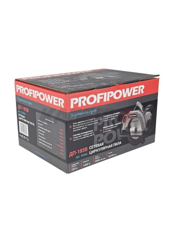 Пила циркулярная E0266 PROFIPOWER ДП-185B (1400Вт, 5500об/мин, диск 185х20мм, пропил 42/60мм, 45°)