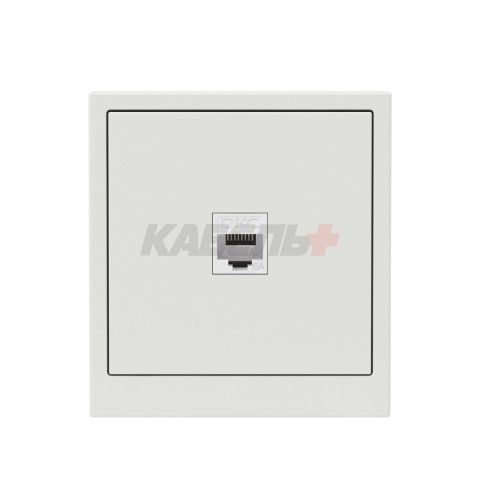 Компьютерная розетка RJ-45 без шторки, кат.6А одинарная,KANT, белый песок DKC