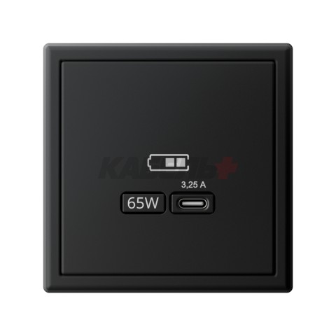 ARTGALLERY USB РОЗЕТКА тип-С 65Вт высокоскор.заряд. QC, PD, механизм, КАРБОН