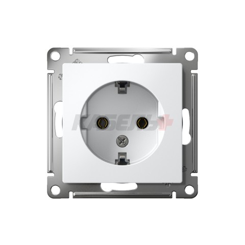 ATLASDESIGN РОЗЕТКА с заземлением без шторок, 16А, механизм, БЕЛЫЙ