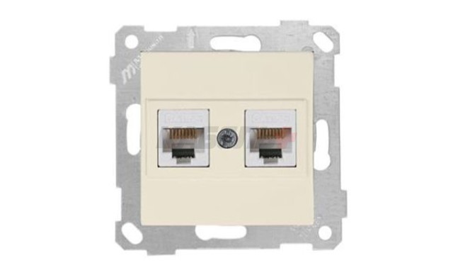 Rita - Розетка 2хRJ-45 кат. 5e UTP, сл.кость