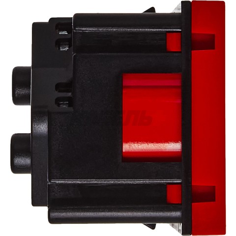 Розетка 45град с заземляющим контактом без защитной шторки и винтовым зажимом (2 модуля) красная