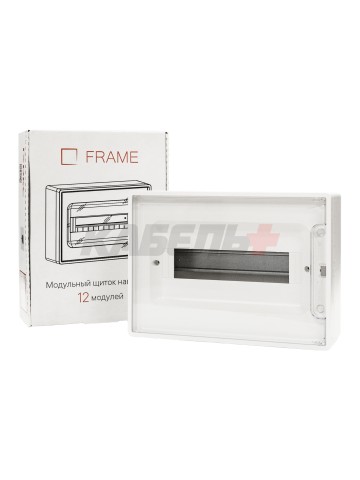 Щиток 12 мод настенный FRAME, белый, с прозрачной дверцей, с 2 шинами PEN на 6 и 8 отв. DKC