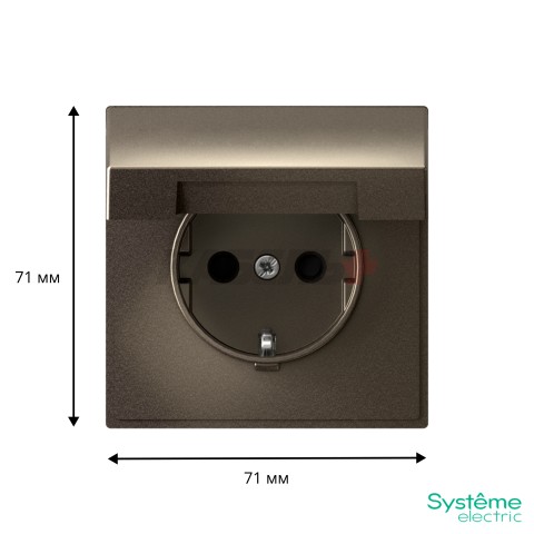 ARTGALLERY РОЗЕТКА с заземл. со шторк. с крышк., 16А, IP20, механизм, быстрозажим. клем., МОККО