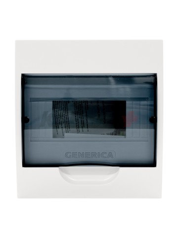 Корпус пластиковый ЩРН-П-8 черн. прозр. дверь IP41 GENERICA