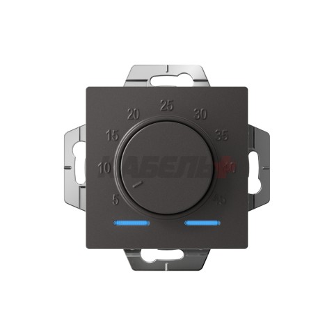 ATLASDESIGN ТЕРМОСТАТ электронный для теплого пола с датчиком, 10A, механизм, БАЗАЛЬТ