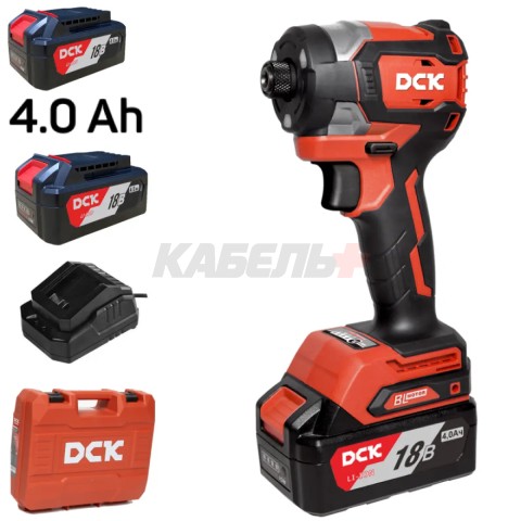 Дрель-шуруповерт аккум DCK KDPL208 2*4А/ч, HEX-impact, 208нм, 3 скорости, подсветка