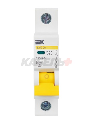KARAT Автоматический выключатель ВА47-29 1P B 20А 4,5кА IEK