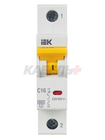 KARAT Автоматический выключатель ВА47-60M 1P C 16А 6кА IEK