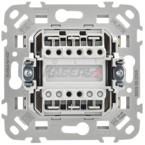 FLITE Выключатель 2-клавишный 10А ВС12-1-0-ФлШ шампань IEK