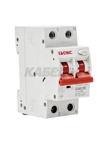 Дифавтомат YON max типа MDR, 1P+N, 30mA, 40A, хар-ка C, 6kA, тип А DKC