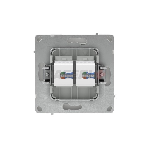 Компьютерная розетка RJ-45 без шторки, кат.5е двойная, KANT, белый песок DKC