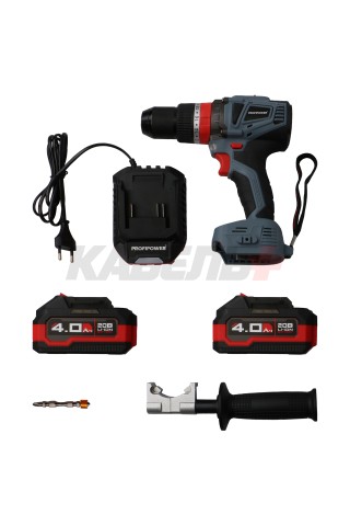Аккумуляторная дрель бесщеточная ударная ProfiPower MKDHP-18V (Li-ion-2шт, 4.0Ач, 90Нм, 2 скорости, З/У, кейс)