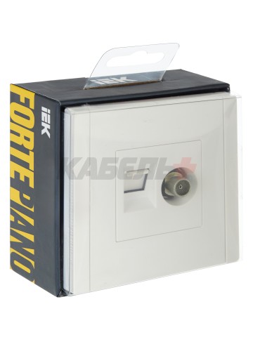 FORTE&PIANO Розетка двойная TV+RJ45 кат.5E FP236 белый IEK