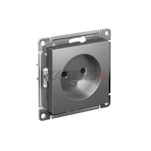 ATLASDESIGN РОЗЕТКА без заземления без шторок, 16А, механизм, СТАЛЬ