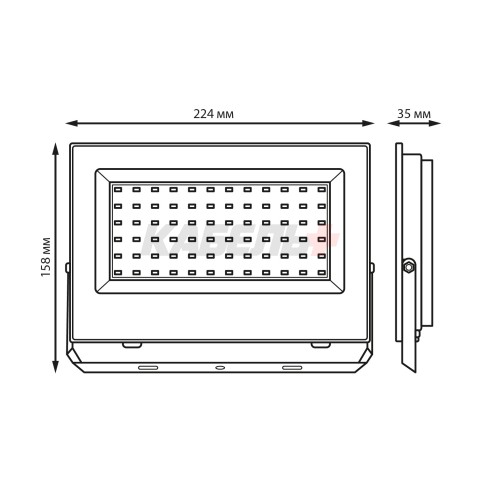 Прожектор светодиодный Gauss Elementary 70W 6300lm IP65 6500К ХАКИ 1/20