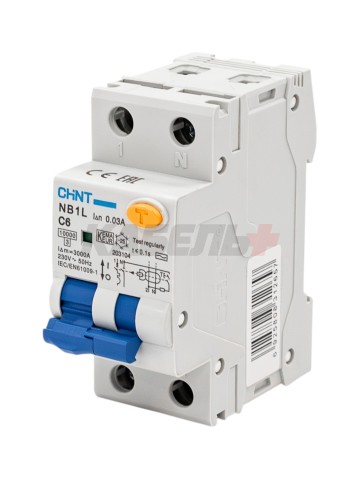 Дифавтомат NB1L 1P+N С6 30mA тип AС 10kA (36mm) (R)